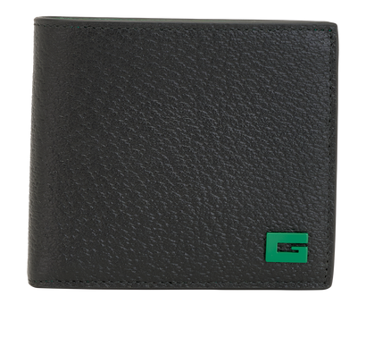 Gucci G Bifold Wallet, &pound;350, Accessories, Black/Green, Leather, Front view